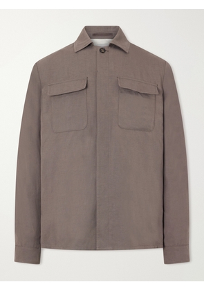 Eleventy - Lyocell and Linen-Blend Shirt - Men - Brown - IT 46