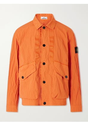 Stone Island - Logo-Appliquéd Padded Garment-Dyed Crinkled-Shell Jacket - Men - Orange - S