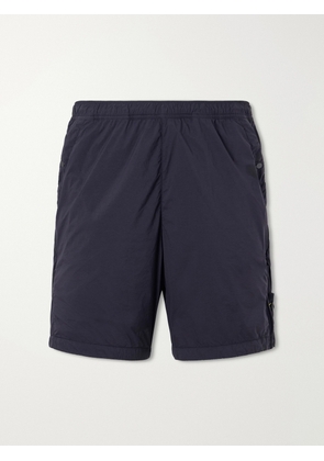 Stone Island - Straight-Leg Logo-Appliquéd Garment-Dyed Shell Shorts - Men - Black - UK/US 30