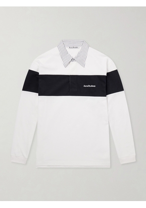Acne Studios - Logo-Embroidered Cotton-Jersey Polo Shirt - Men - White - S