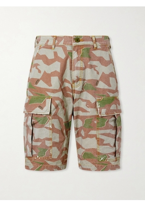 Cherry Los Angeles - Wide-Leg Camouflage-Print Shorts - Men - Brown - UK/US 28