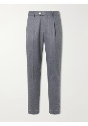 Brunello Cucinelli - Straight-Leg Pleated Wool Trousers - Men - Gray - IT 46