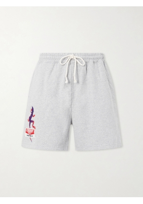 Cherry Los Angeles - Logo-Embroidered Cotton Shorts - Men - Gray - XS