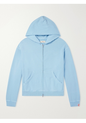 Cherry Los Angeles - Distressed Cotton-Fleece Zip-Up Hoodies - Men - Blue - XS