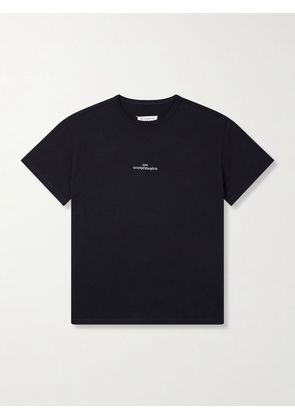 Maison Margiela - Logo-Embroidered Cotton-Jersey T-Shirt - Men - Black - XS