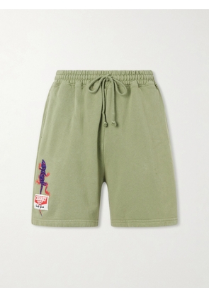 Cherry Los Angeles - Logo-Embroidered Cotton Shorts - Men - Green - XS