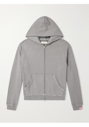 Cherry Los Angeles - Distressed Cotton-Fleece Zip-Up Hoodies - Men - Gray - XS