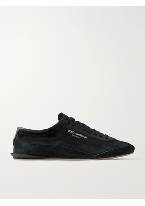 Dolce&Gabbana - Leather-Trimmed Suede Sneakers - Men - Black - EU 40