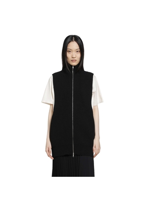 Zip-Up Sleeveless Cardigan