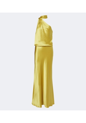 Staud Estelle one-shoulder satin maxi dress