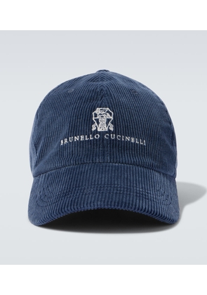 Brunello Cucinelli Logo cotton-blend corduroy baseball cap