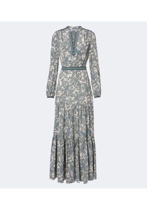 Veronica Beard Sama printed tiered silk-blend maxi dress