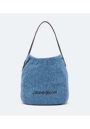 JW Anderson Bulb Small beaded leather-trimmed shoulder bag