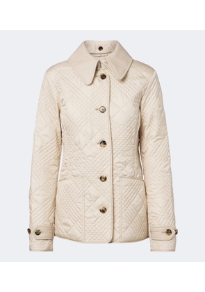 Burberry Fernleigh leather-trimmed quilted jacket
