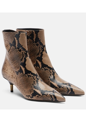 Khaite Bella snake-effect leather ankle boots