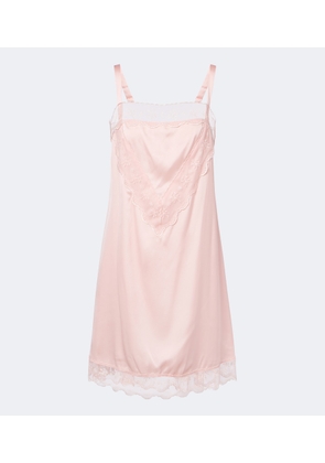Simone Rocha Lace-trimmed satin slip dress