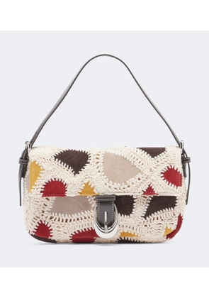 Staud Harlow Small suede and crochet shoulder bag