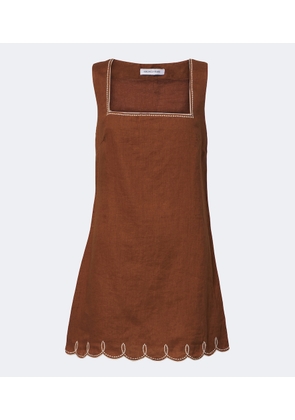 Veronica Beard Shanice scalloped linen minidress