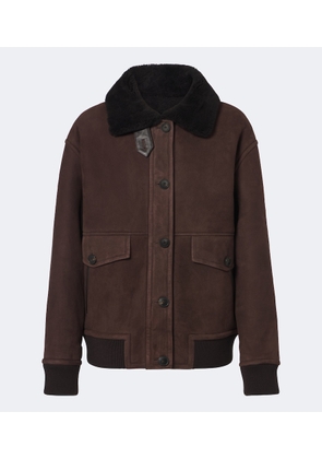 Yves Salomon Shearling-trimmed suede jacket