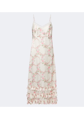 Simone Rocha Floral lace-trimmed satin slip dress