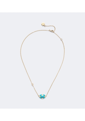 Shay Jewelry Riviera 18kt gold necklace with turquoise and diamonds