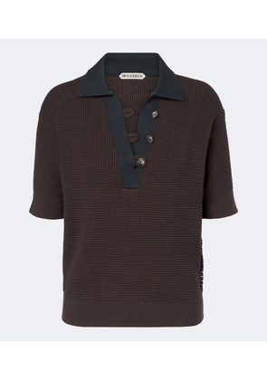 JW Anderson Waffle-knit cotton and cashmere-blend polo shirt