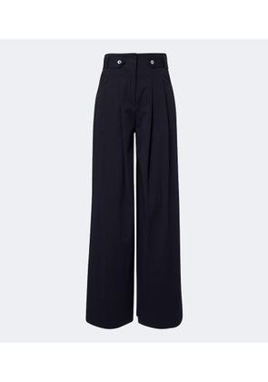 Veronica Beard Allman pleated cotton-blend wide-leg pants