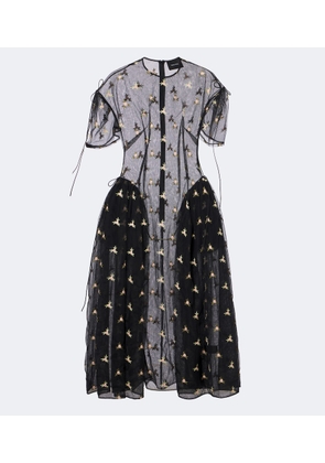 Simone Rocha Embroidered tulle midi dress