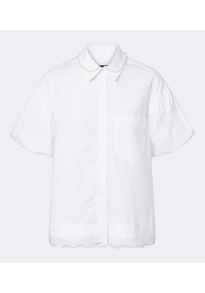 Simone Rocha Embellished scalloped cotton shirt