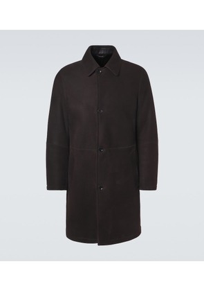 Brioni Shearling-lined suede coat