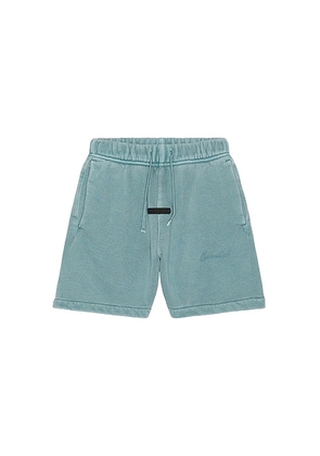 Fear of God ESSENTIALS Kids Signature Classic Short in Faded Coastal - Blue. Size 2/3 (also in 4/5, 6/7).