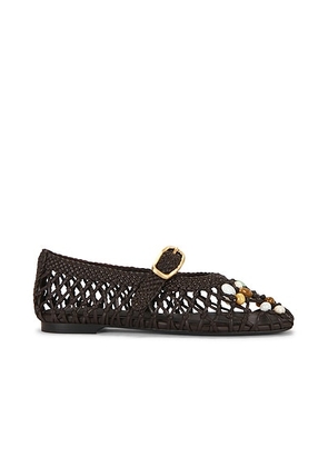 Cult Gaia Mercier Ballet Flat in Luwak - Brown. Size 36.5 (also in 37.5, 38.5, 39.5, 41).