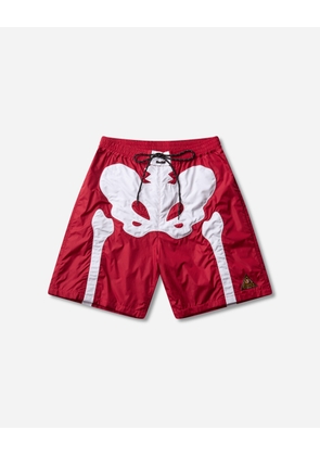 Men s Nylon Bone Swim Trunks Red