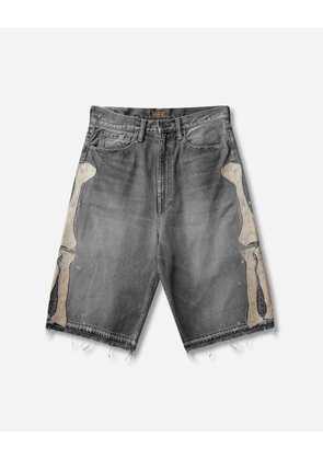 Men s 14oz Denim 5P Shorts (Bone) Black
