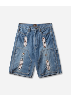 Men s 14oz Denim Shorts (Studs Remake) Washed Indigo