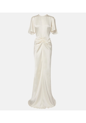Victoria Beckham Gathered crepe satin gown