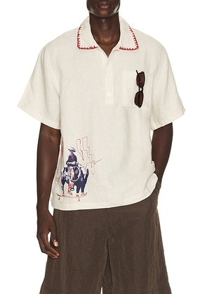 OAS Bronco Girona Shirt in Beige - Cream. Size XL/1X (also in S, M, L).