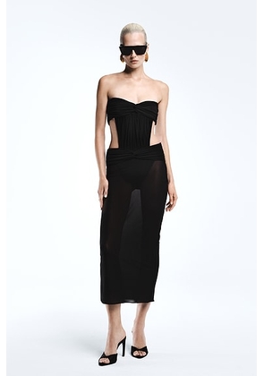 REVOLVE LOS ANGELES Colette Midi Dress in Black - Black. Size XL (also in XS, XXS, S, M, L).