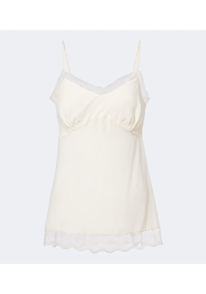 Simone Rocha Lace-trimmed crepe de chine camisole