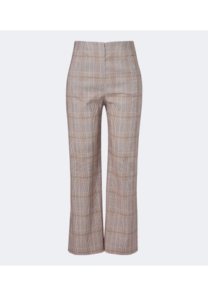 Veronica Beard Dova cropped cotton and linen wide-leg pants