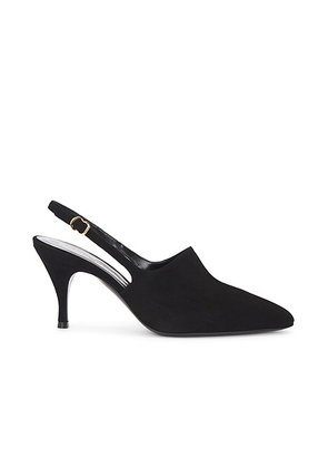 HERBERT LEVINE Cover-Up Suede Pump in Black - Black. Size 38.5 (also in 36, 36.5, 37, 37.5, 38, 39, 39.5, 40, 41).