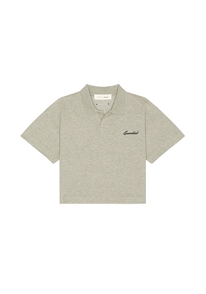 Fear of God ESSENTIALS Kids Signature Classic Short Sleeve Polo in Concrete Heather - Grey. Size 6/7 (also in 2/3, 4/5).