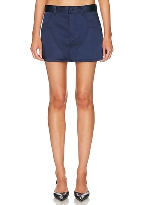 RENGGLI Satin Cargo Skirt in Midnight - Navy. Size L (also in XS, S, M).
