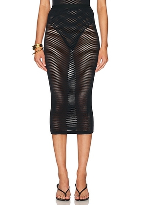 WARDROBE.NYC x Rosie Huntington-Whiteley Web Skirt in Black - Black. Size all.