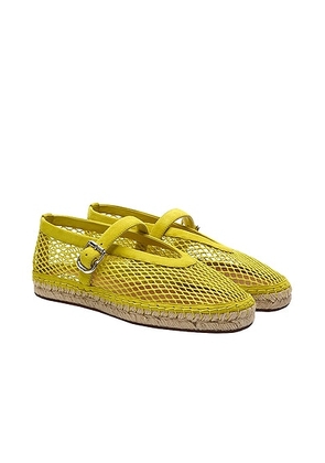 ALAÏA Fishnet Espadrille Flat in Citron - Yellow. Size 41 (also in 40).