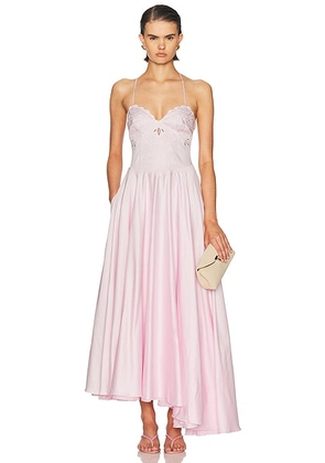 PatBO Tricoline Lotus Maxi Dress in Light Pink - Pink. Size 0 (also in 4, 6, 8).