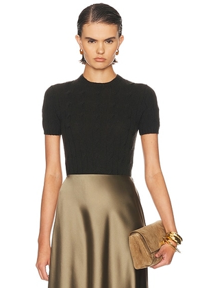 Ralph Lauren Collection Short Sleeve Sweater in Espresso - Brown. Size S (also in L, M, XS).