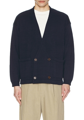 Found Double Breasted Knit Cardigan in Navy - Blue. Size M (also in S, L, XL/1X).
