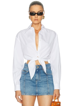 Dolce & Gabbana Poplin Button Up Top in Optical White - White. Size 38 (also in 40, 42).