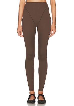 NikeSKIMS Matte Corset Tight in Dark Sepia - Chocolate. Size L (also in XS, S, M, XL).